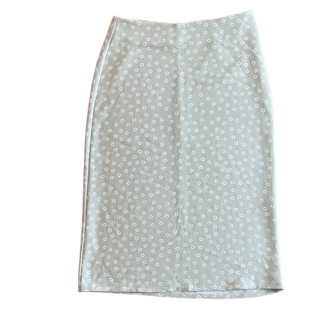 NWOT Montce Jade Print Light Sage Floral Pencil Skirt - S